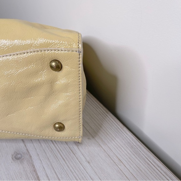 J.Crew VTG Patient Leather Shoulder Bag in Butter Yellow Y2K - Picture 7 of 13